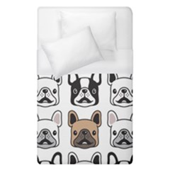 Dog French Bulldog Seamless Pattern Face Head Duvet Cover (single Size) by Pakemis