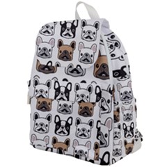 Dog French Bulldog Seamless Pattern Face Head Top Flap Backpack by Pakemis