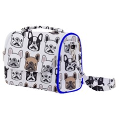 Dog French Bulldog Seamless Pattern Face Head Satchel Shoulder Bag by Pakemis