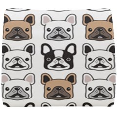 Dog French Bulldog Seamless Pattern Face Head Seat Cushion by Pakemis