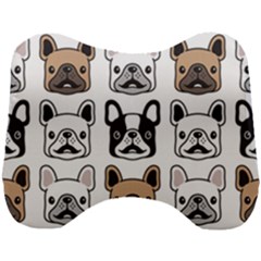 Dog French Bulldog Seamless Pattern Face Head Head Support Cushion by Pakemis