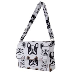 Dog French Bulldog Seamless Pattern Face Head Full Print Messenger Bag (s) by Pakemis