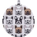 Dog French Bulldog Seamless Pattern Face Head Round Trivet View1