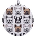 Dog French Bulldog Seamless Pattern Face Head Round Trivet View2