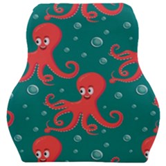 Cute Smiling Red Octopus Swimming Underwater Car Seat Velour Cushion  by Pakemis