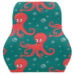 Cute Smiling Red Octopus Swimming Underwater Car Seat Back Cushion  by Pakemis