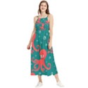 Cute Smiling Red Octopus Swimming Underwater Boho Sleeveless Summer Dress View1