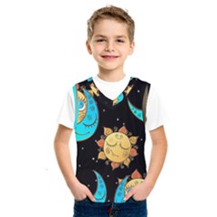 Seamless Pattern With Sun Moon Children Kids  Basketball Tank Top by Pakemis