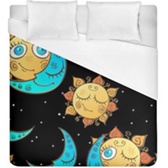 Seamless Pattern With Sun Moon Children Duvet Cover (king Size) by Pakemis