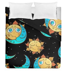 Seamless Pattern With Sun Moon Children Duvet Cover Double Side (queen Size) by Pakemis