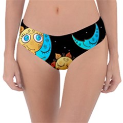 Seamless Pattern With Sun Moon Children Reversible Classic Bikini Bottoms by Pakemis