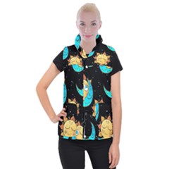 Seamless Pattern With Sun Moon Children Women s Button Up Vest