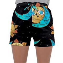 Seamless Pattern With Sun Moon Children Sleepwear Shorts