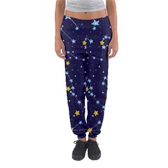 Seamless Pattern With Cartoon Zodiac Constellations Starry Sky Women s Jogger Sweatpants by Pakemis