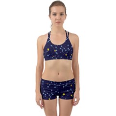 Seamless Pattern With Cartoon Zodiac Constellations Starry Sky Back Web Gym Set by Pakemis