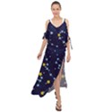 Seamless Pattern With Cartoon Zodiac Constellations Starry Sky Maxi Chiffon Cover Up Dress View1