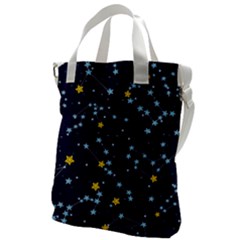 Seamless Pattern With Cartoon Zodiac Constellations Starry Sky Canvas Messenger Bag by Pakemis