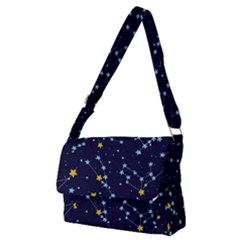 Seamless Pattern With Cartoon Zodiac Constellations Starry Sky Full Print Messenger Bag (m) by Pakemis