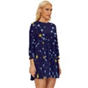 Seamless Pattern With Cartoon Zodiac Constellations Starry Sky Long Sleeve Babydoll Dress View3