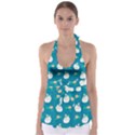 Elegant Swan Pattern With Water Lily Flowers Babydoll Tankini Top View1