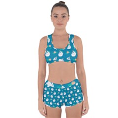 Elegant Swan Pattern With Water Lily Flowers Racerback Boyleg Bikini Set by Pakemis