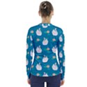 Elegant Swan Pattern With Water Lily Flowers V-Neck Long Sleeve Top View2