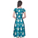 Elegant Swan Pattern With Water Lily Flowers Cap Sleeve Wrap Front Dress View2