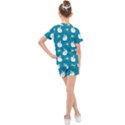 Elegant Swan Pattern With Water Lily Flowers Kids  Mesh Tee and Shorts Set View2