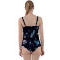 Colorful Abstract Pattern Consisting Glowing Lights Luminescent Images Marine Plankton Dark Backgrou Twist Front Tankini Set View2