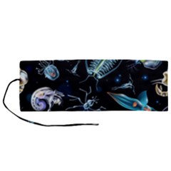 Colorful Abstract Pattern Consisting Glowing Lights Luminescent Images Marine Plankton Dark Backgrou Roll Up Canvas Pencil Holder (m) by Pakemis