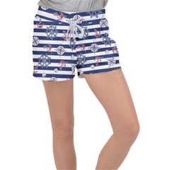 Seamless Marine Pattern Velour Lounge Shorts by Pakemis