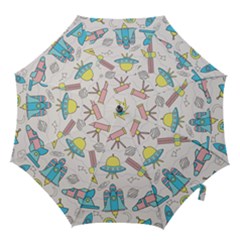 Cute-seamless-pattern-with-space Hook Handle Umbrellas (medium) by Pakemis