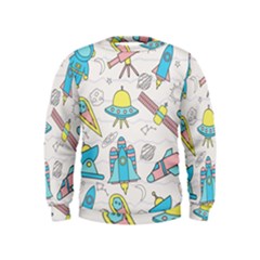 Cute-seamless-pattern-with-space Kids  Sweatshirt by Pakemis