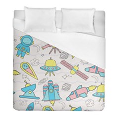 Cute-seamless-pattern-with-space Duvet Cover (full/ Double Size) by Pakemis