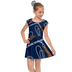 Chains-seamless-pattern Kids  Cap Sleeve Dress by Pakemis