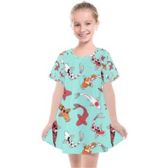 Pattern-with-koi-fishes Kids  Smock Dress by Pakemis