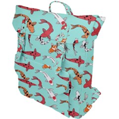 Pattern-with-koi-fishes Buckle Up Backpack