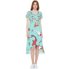 Pattern-with-koi-fishes High Low Boho Dress by Pakemis