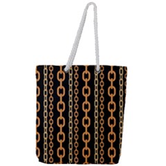 Gold-chain-jewelry-seamless-pattern Full Print Rope Handle Tote (large) by Pakemis