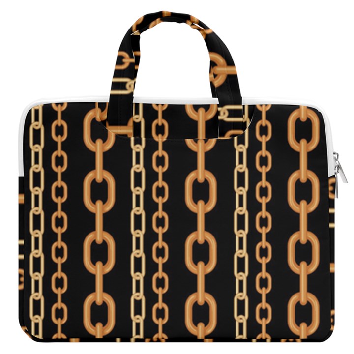 Gold-chain-jewelry-seamless-pattern MacBook Pro 13  Double Pocket Laptop Bag