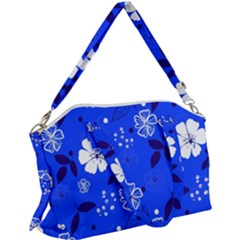 Blooming-seamless-pattern-blue-colors Canvas Crossbody Bag by Pakemis