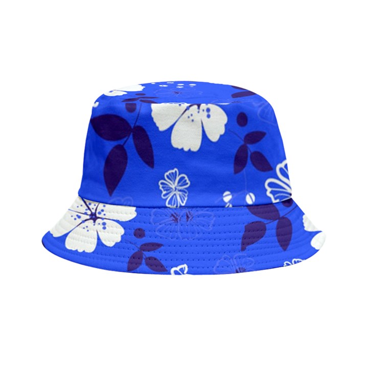 Blooming-seamless-pattern-blue-colors Bucket Hat