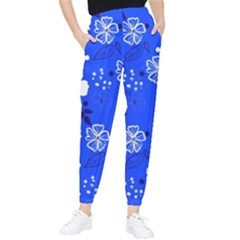 Blooming-seamless-pattern-blue-colors Tapered Pants by Pakemis