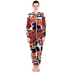 Mixed-animal-skin-print-safari-textures-mix-leopard-zebra-tiger-skins-patterns-luxury-animals-textur Onepiece Jumpsuit (ladies) by Pakemis