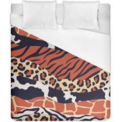 Mixed-animal-skin-print-safari-textures-mix-leopard-zebra-tiger-skins-patterns-luxury-animals-textur Duvet Cover (california King Size) by Pakemis