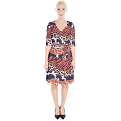 Mixed-animal-skin-print-safari-textures-mix-leopard-zebra-tiger-skins-patterns-luxury-animals-textur Wrap Up Cocktail Dress by Pakemis