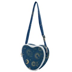 Seamless-galaxy-pattern Heart Shoulder Bag by Pakemis