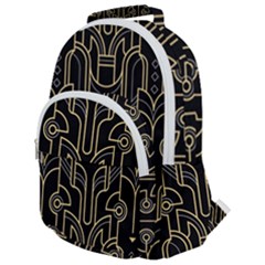 Art-deco-geometric-abstract-pattern-vector Rounded Multi Pocket Backpack by Pakemis