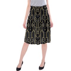 Art-deco-geometric-abstract-pattern-vector Midi Beach Skirt by Pakemis