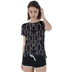 Art-deco-geometric-abstract-pattern-vector Short Sleeve Open Back Tee by Pakemis